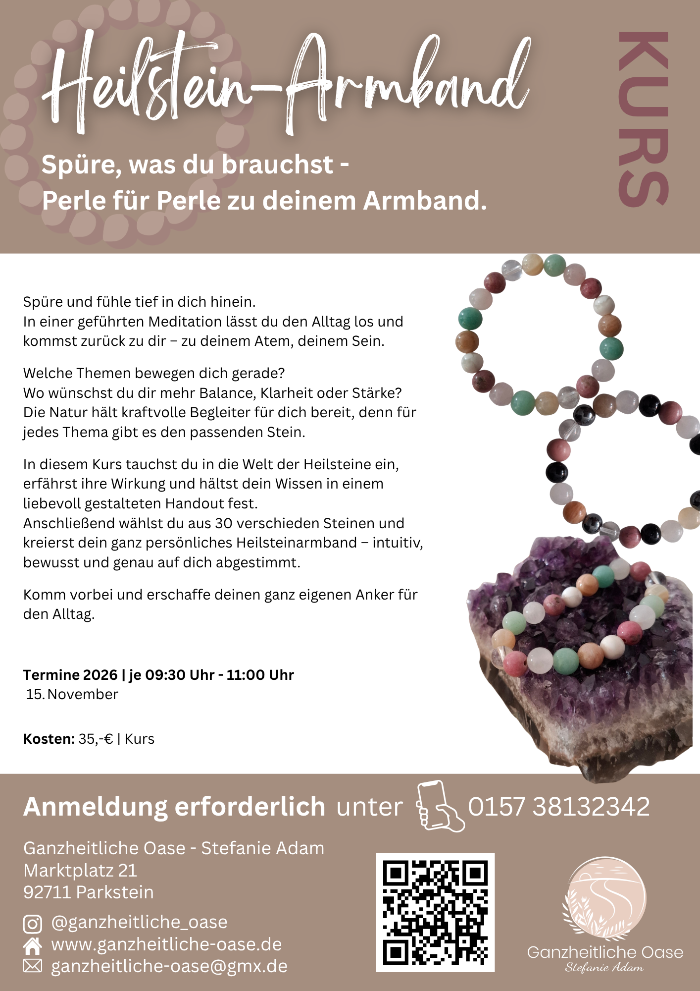 Spüre, was du brauchst - Perle für Perle zu deinem Armband.